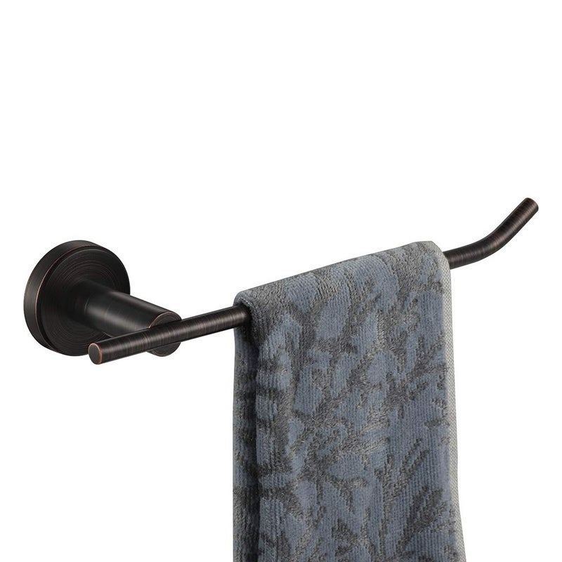 JQK Hand Towel Bar Oil Rubbed Bronze, Stainless Steel Towel Ring for Bathroom, 9 Inch Necklace Holder Wall Mount Right Hand, TR100-ORB - Image 1
